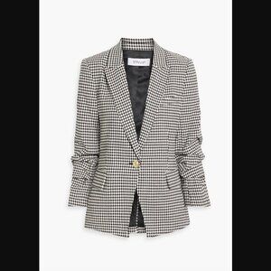 NWOT DEREK LAM 10 CROSBY Ruched houndstooth cotton-blend tweed blazer